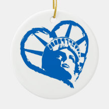 Statue of Liberty Blue Christmas Tree Ornament