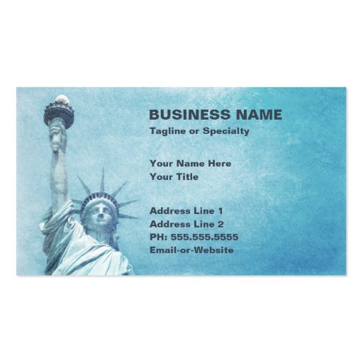 statue of liberty business cards (front side)