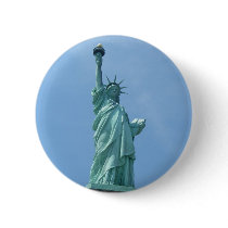 Statue of Liberty - Closeup Button by greatphotos Statue of Liberty - Closeup Button