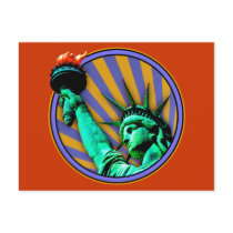 Statue of Liberty Emblem postcards by ElectricPopSpot Statue of Liberty Emblem postcards