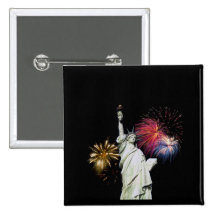 Statue of Liberty - Fireworks Background Pins