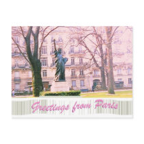 Statue of Liberty from Paris postcards