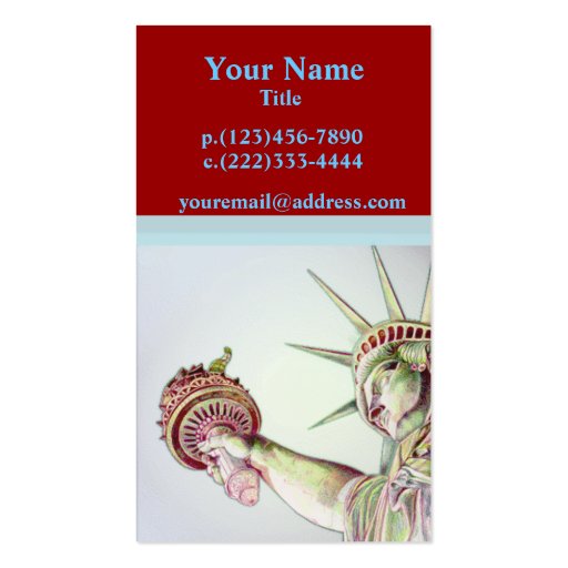 Statue of Liberty Justice Business Card (back side)