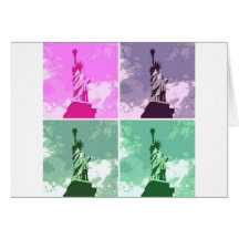 Statue of Liberty Pop Art USA Symbol Cards