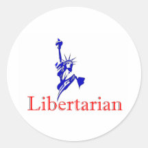 Statue of Liberty -- Retro Libertarian icon Round Stickers