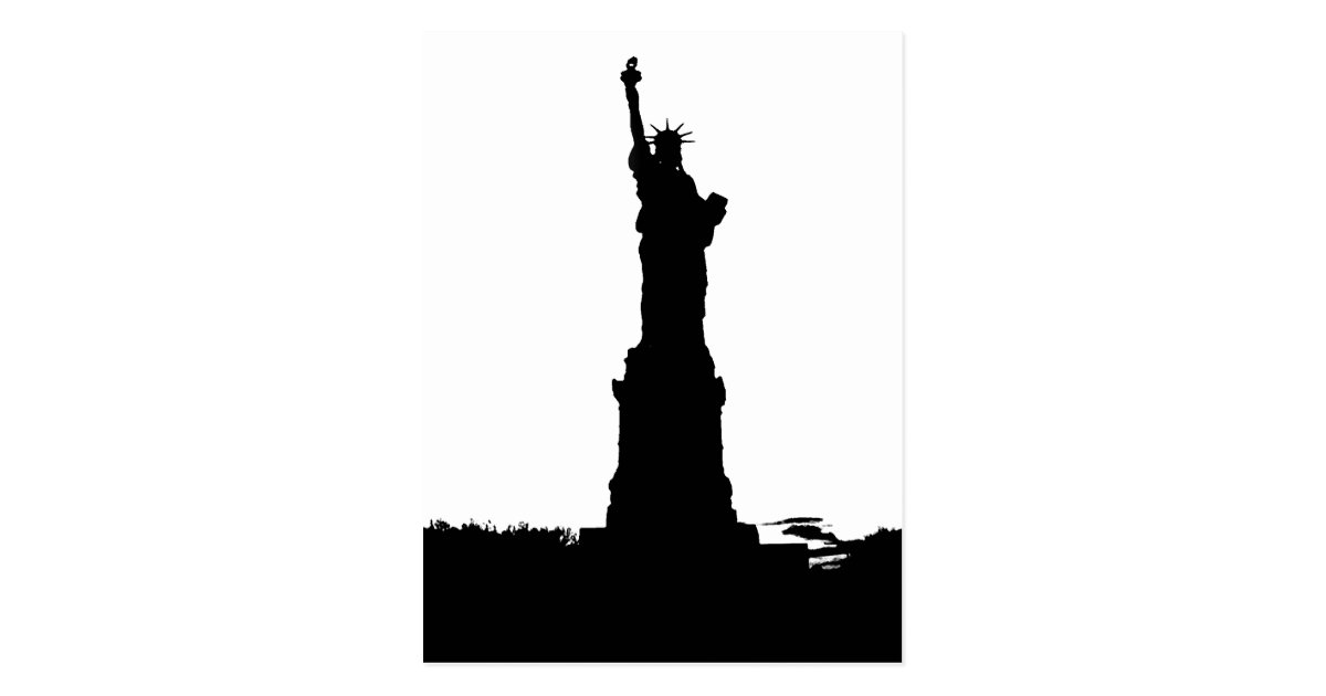 Statue of Liberty Silhouette Postcard | Zazzle