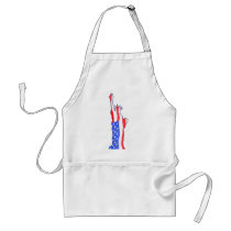 statue of liberty, stars stripes, red white blue aprons