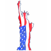 Statue of Liberty, stars stripes, red white blue t-shirts