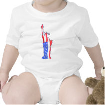 statue of liberty, stars stripes, red white blue t-shirts