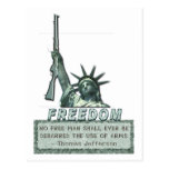 STATUE OF LIBERTY - T JEFFERSON QUOTE - FIREARMS POSTCARDS