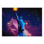 Statue of Liberty with fireworks Personalized Announcements
