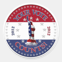 Statue of Liberty YOUR VOTE COUNTS! round Round Stickers