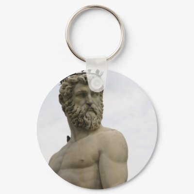 Statue of Neptune at Piazza della Signoria. Italy Keychains by gothicarts