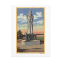 Statue of Padre Garces in Garces Circle Postcard