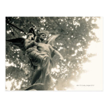 Statue of St Michael, Pere Lachaise Cemetery, Post Card