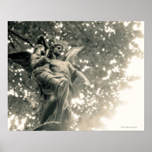 Statue of St Michael, Pere Lachaise Cemetery, Poster