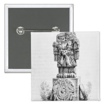 Statue of the Goddess Coatlicue Pinback Button