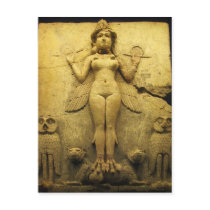 Statue Relief of the Babylonian Goddess Ishtar Post Card