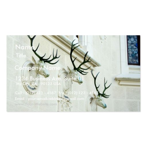 Statues Of Deers In The Castle Hluboka Business Card Templates (front side)