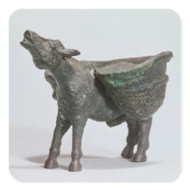 Statuette of a donkey braying, Roman Square Stickers