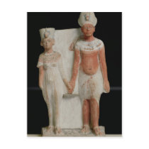 Statuette of Amenophis IV  and Nefertiti Post Card