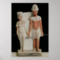 Statuette of Amenophis IV  and Nefertiti Print