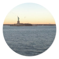Statute of Liberty Love Round Stickers