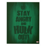 Stay Angry And Hulk Out Panel Wall Art