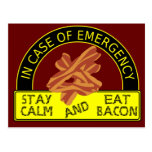 Stay Calm, Eat Bacon Recipe Card Post Cards