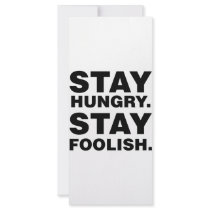 Stay Hungry. Stay Foolish. Rack Cards