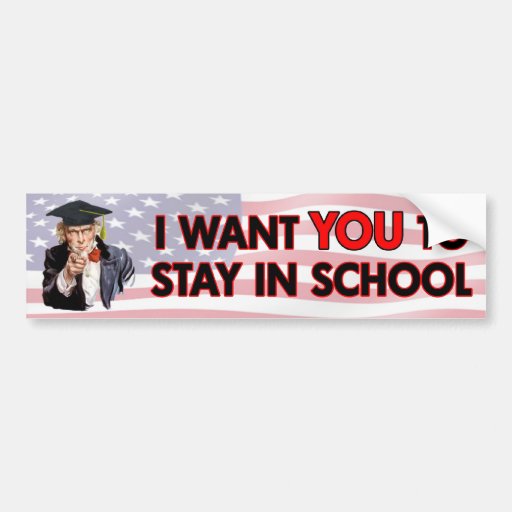 Stay In School Bumper Sticker Zazzle