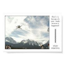 STAY POSITIVE - Motivational Big Air Ski Poster posters
