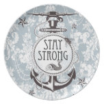 Stay Strong Blue Nautical Products. Plate