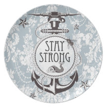 Stay Strong Blue Nautical Products. Plate