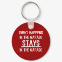 Stays In The Garage Keychain by pinkinkart Stays In The Garage Keychain