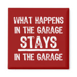 Stays In The Garage Magnet