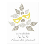 std yellow birds singing of love postcards