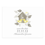 std yellow kissing birds horizontal postcards