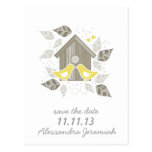 std yellow kissing birds postcards