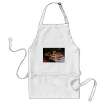 Steaks, burgers, chicken aprons