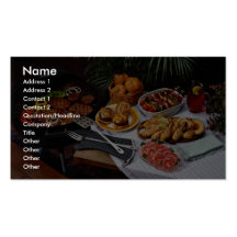 Steaks, burgers, chicken business card templates
