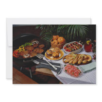 Steaks, burgers, chicken invitations