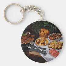 Steaks, burgers, chicken key chains