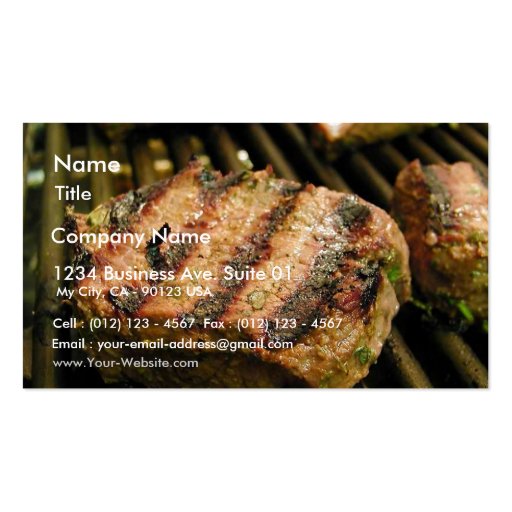 Steaks Food Dinner Grilling Business Card (front side)