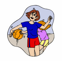 Stealing the ball girls photo cut outs