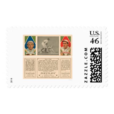 Stealing Third Red Sox Baseball 1912 Postage Stamp by lc_baseball
