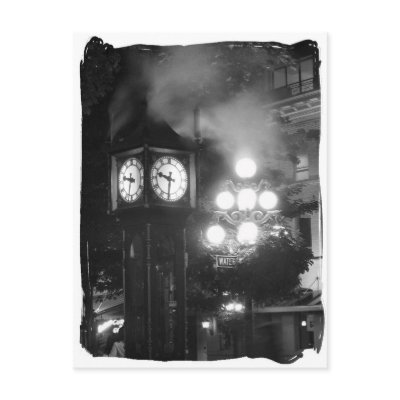 Steam Clock, Gastown Postcard by StolenShadows