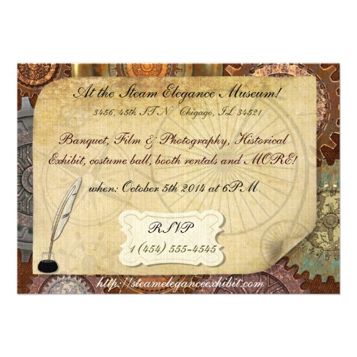 Steam Elegance Steampunk BALL CONVENTION EXHIBIT Custom Invites