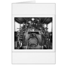 Steam Engine Train Cab Greeting Card