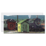 Steam Locomotive 3254 Coming into Train Yard Personalized Rack Card